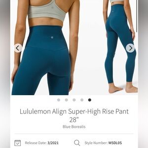 Lululemon align leggings 2 blue borealis